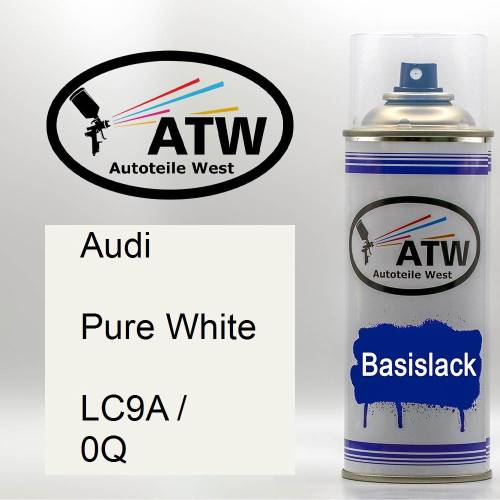 Audi, Pure White, LC9A / 0Q: 400ml Sprühdose, von ATW Autoteile West.